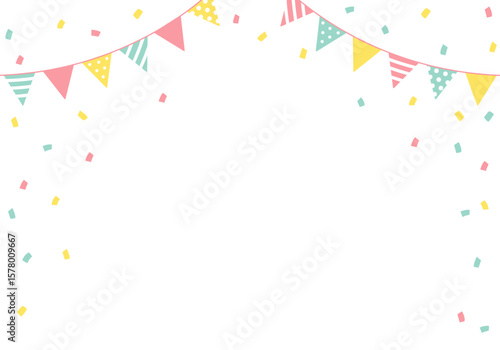 バースデーカード_誕生日パーティー背景（ヨコ）
