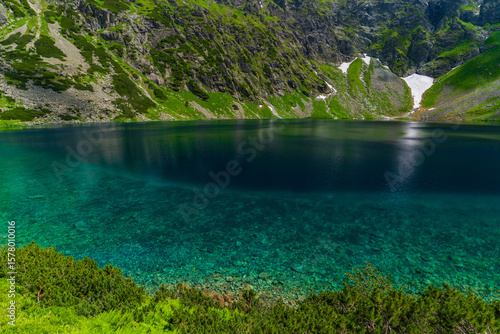 Czarny Staw pod Rysami, a mountain lake in the Tatra Mountains in Zakopane, Poland