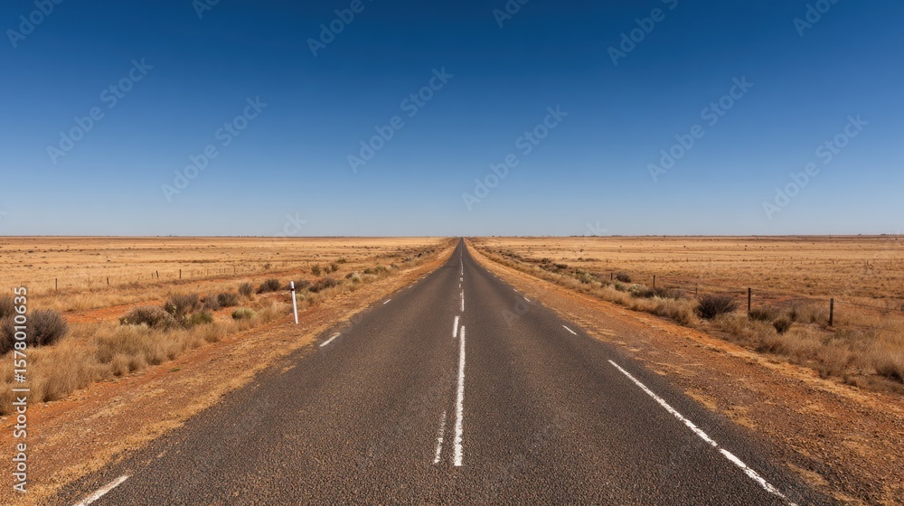 Fototapeta premium Empty road through a vast desert
