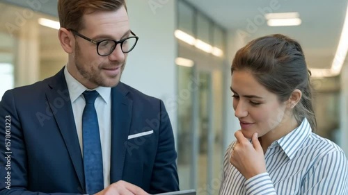Wallpaper Mural Business team collaborates on digital tablet in bright office setting Torontodigital.ca
