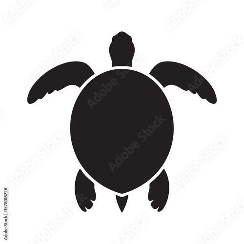 Sea Turtle Vector Silhouette Illustration Ideal For Nature Designs And Marine Life Projects