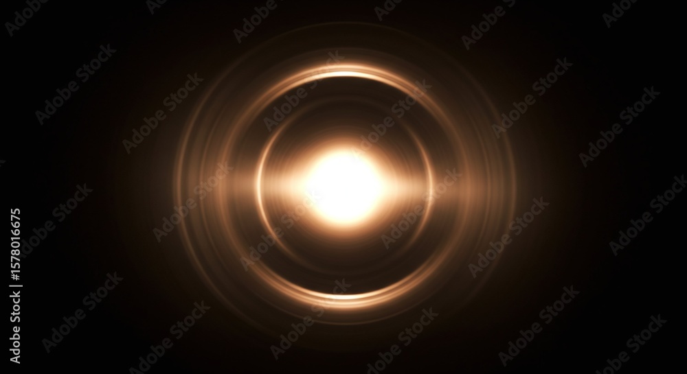 Obraz premium Abstract Bright Light with Radiating Circular Patterns in Dark Background
