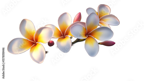 Blossoming Plumeria Flowers A tropical serenity exuding elegance joy and purity isolated on transparent background