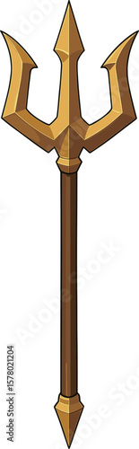 金のトライデントのイラスト