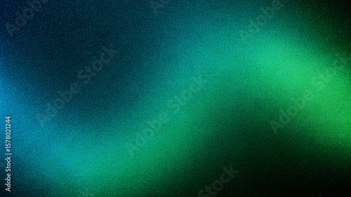 Black dark green blue emerald petrol teal lime yellow white abstract background. Color gradient ombre blend. Line wave curved. Bright light flash glow glitter neon metallic.Noise grain mesh.Christmas.
