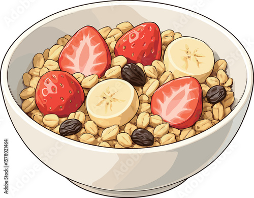 フルーツグラノーラのイラスト
