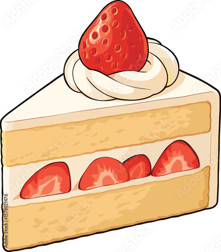苺のショートケーキのイラスト