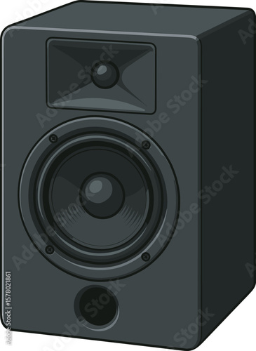 黒い大きいスピーカーのイラスト