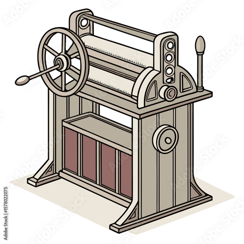 Creative Sheet Metal Bending Machine Vector Illustration | Industrial Press Brake Design for Fabrication, Engineering, and Manufacturing Graphics