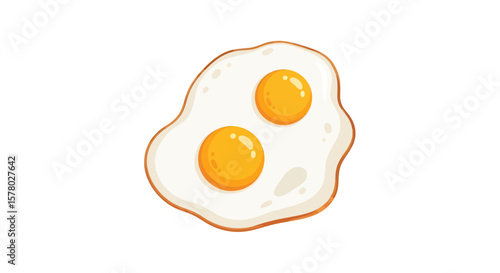 Delicious Fried Eggs in a Kitchen Environment, Food Illustration, Bright and Colorful Design