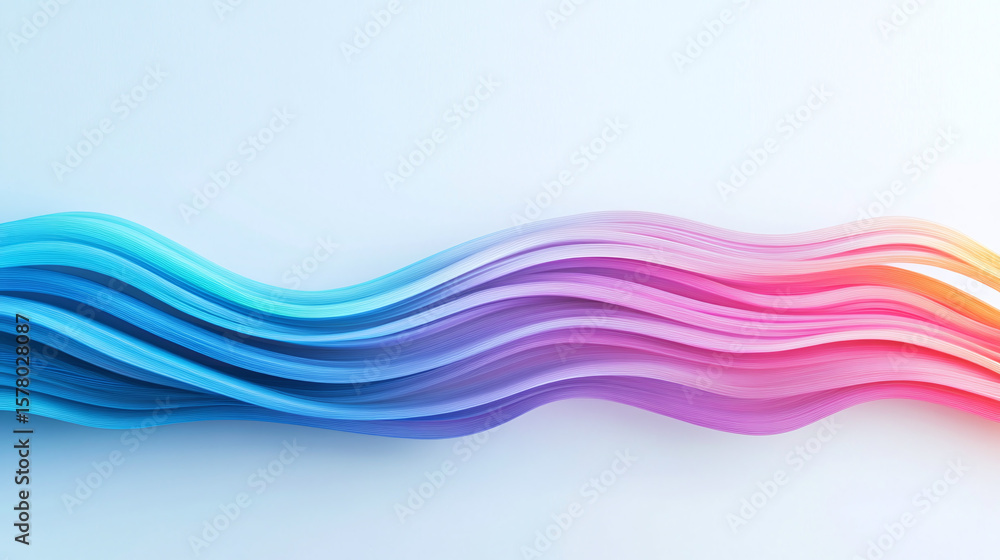 Fototapeta premium Colorful wave pattern with smooth gradients in vibrant hues.