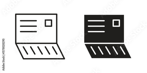 Bankbook icon symbol set in black. line and flat icons