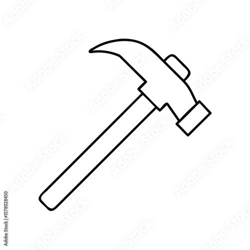 Geologist's hammer icon in black outline for mining and geology