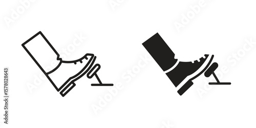 car pedal icon symbol set in black. line and flat icons
