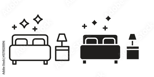 Clean Room icon symbol set in black. line and flat icons