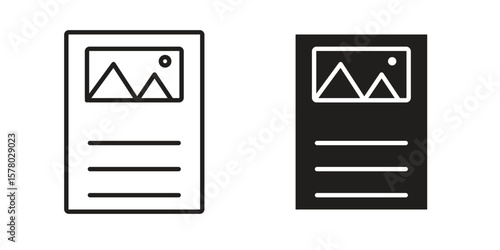 Content icon symbol set in black. line and flat icons