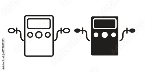 Dialysis icon symbol set in black. line and flat icons
