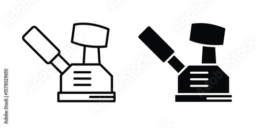 Floor sanding machine icon symbol set in black. line and flat icons