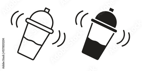 Shaker icon symbol set in black. line and flat icons