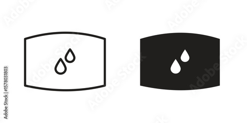 Water tank icon symbol set in black. line and flat icons