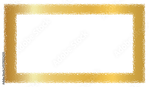 Gold foil frame border vector on transparent background, cmyk color
