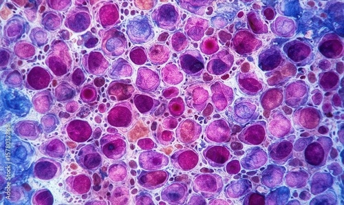 Microscopic view reveals abnormal lymph node tissue indicative of Follicular Lymphoma