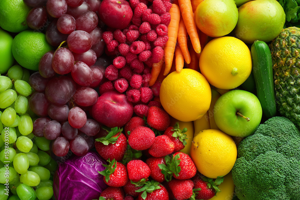 Fresh Fruits and Vegetables Assortment for Healthy Gut Fresh Fruits and Vegetables Assortment for Healthy Gut