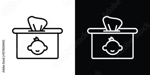 baby wipe icon in vector. Logotype