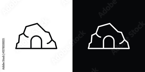 cave icon in vector. Logotype