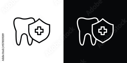 Dental insurance icon in vector. Logotype