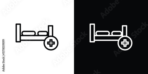 Hospital bed icon in vector. Logotype