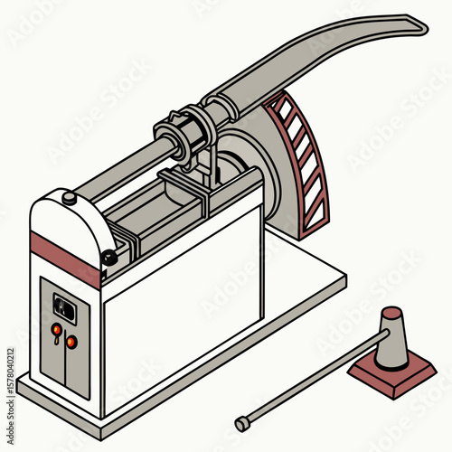 Creative Pipe Bending Machine Vector Illustration | Industrial Tube Bender Design for Manufacturing, Engineering, and Metal Fabrication Graphics