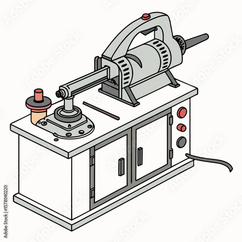 Creative Pipe Bending Machine Vector Illustration | Industrial Tube Bender Design for Manufacturing, Engineering, and Metal Fabrication Graphics