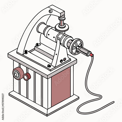 Creative Pipe Bending Machine Vector Illustration | Industrial Tube Bender Design for Manufacturing, Engineering, and Metal Fabrication Graphics