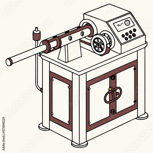 Creative Pipe Bending Machine Vector Illustration | Industrial Tube Bender Design for Manufacturing, Engineering, and Metal Fabrication Graphics