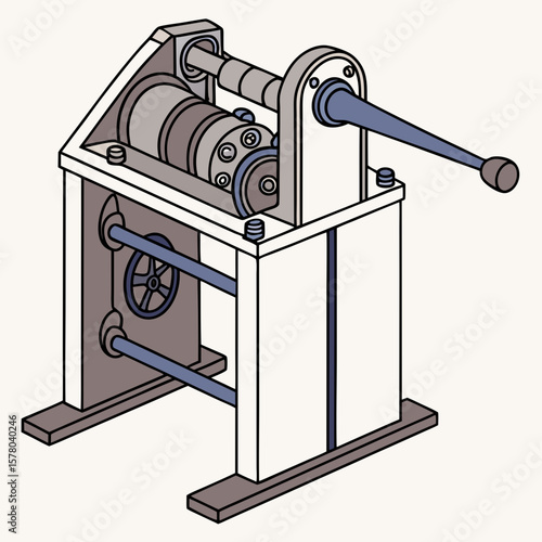 Creative Pipe Bending Machine Vector Illustration | Industrial Tube Bender Design for Manufacturing, Engineering, and Metal Fabrication Graphics