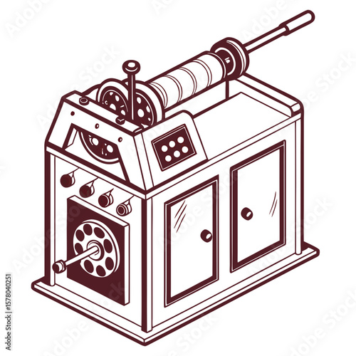 Creative Pipe Bending Machine Vector Illustration | Industrial Tube Bender Design for Manufacturing, Engineering, and Metal Fabrication Graphics