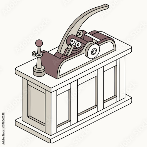 Creative Pipe Bending Machine Vector Illustration | Industrial Tube Bender Design for Manufacturing, Engineering, and Metal Fabrication Graphics