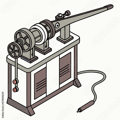 Creative Pipe Bending Machine Vector Illustration | Industrial Tube Bender Design for Manufacturing, Engineering, and Metal Fabrication Graphics