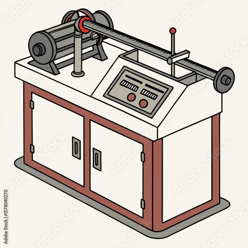 Creative Pipe Bending Machine Vector Illustration | Industrial Tube Bender Design for Manufacturing, Engineering, and Metal Fabrication Graphics