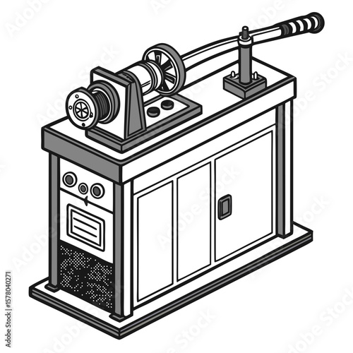 Creative Pipe Bending Machine Vector Illustration | Industrial Tube Bender Design for Manufacturing, Engineering, and Metal Fabrication Graphics