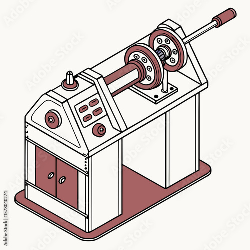 Creative Pipe Bending Machine Vector Illustration | Industrial Tube Bender Design for Manufacturing, Engineering, and Metal Fabrication Graphics