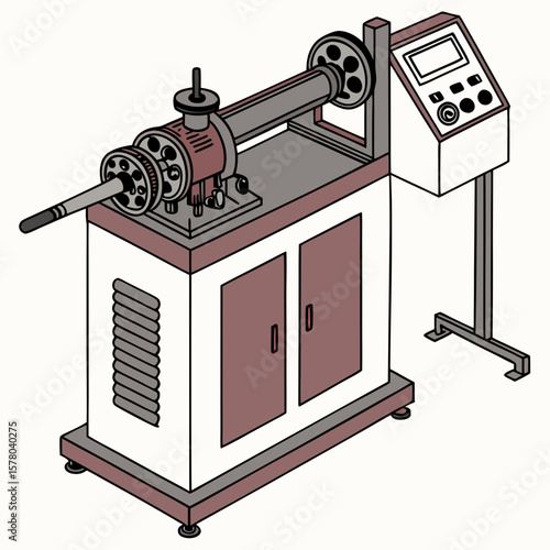 Creative Pipe Bending Machine Vector Illustration | Industrial Tube Bender Design for Manufacturing, Engineering, and Metal Fabrication Graphics