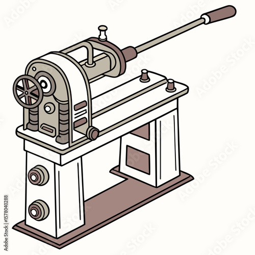 Creative Pipe Bending Machine Vector Illustration | Industrial Tube Bender Design for Manufacturing, Engineering, and Metal Fabrication Graphics