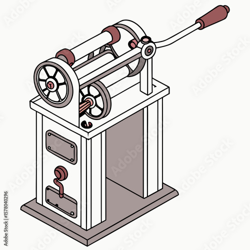 Creative Pipe Bending Machine Vector Illustration | Industrial Tube Bender Design for Manufacturing, Engineering, and Metal Fabrication Graphics