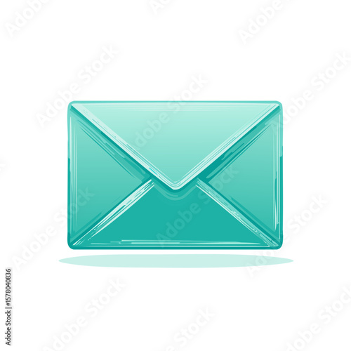 Illustration of a Blue Green Envelope for Letters Mail and Correspondence