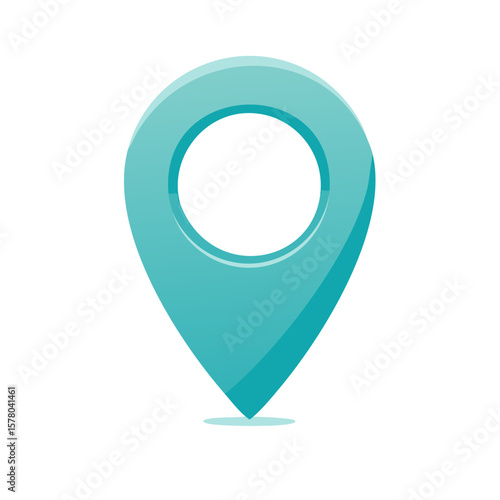 Teal Location Pinpoint Flat Illustration Marker for Maps and Travel Navigation