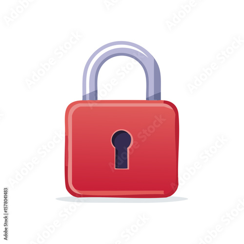 Red Padlock Security Illustration Lock and Keyhole Access Secure Digital Safety Privacy