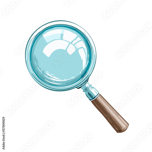 Magnifying glass, hand drawn style vector illustration of searching instrument