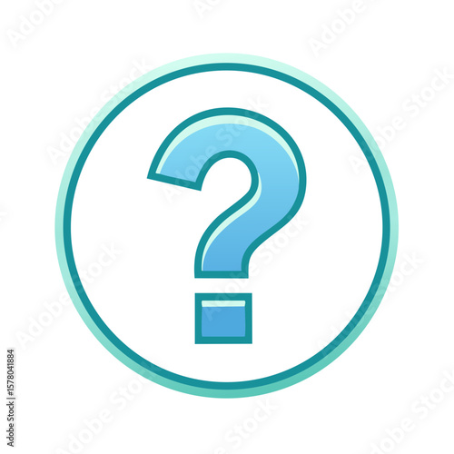 Blue Question Mark Icon Within Circle Design Element